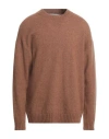 Laneus Man Sweater Brown Size 44 Cashmere, Silk, Polyester