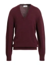 Laneus Man Sweater Burgundy Size 38 Merino Wool, Cashmere In Red