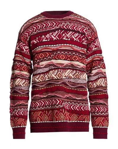 Laneus Man Sweater Burgundy Size 42 Polyamide, Alpaca Wool, Polyacrylic, Synthetic Fibers, Virgin Wo In Red