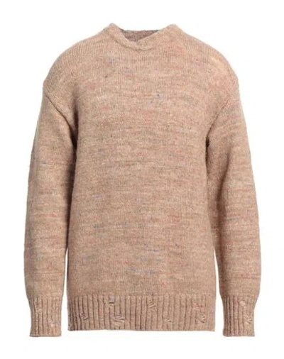 Laneus Man Sweater Camel Size 38 Baby Alpaca Wool, Polyamide, Merino Wool, Viscose In Beige