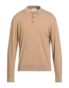 Laneus Man Sweater Camel Size 40 Virgin Wool, Cashmere In Brown