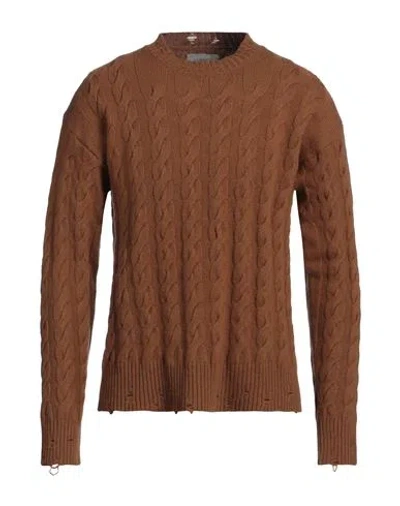 Laneus Man Sweater Camel Size 42 Wool, Cashmere In Beige