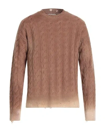 Laneus Man Sweater Camel Size 42 Wool, Cashmere In Brown