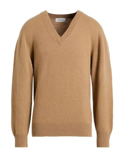 Laneus Man Sweater Camel Size 44 Merino Wool, Cashmere In Brown