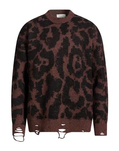 Laneus Man Sweater Chocolate Brown Size 36 Merino Wool, Polyester, Polyacrylic, Mohair Wool, Wool