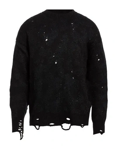Laneus Man Sweater Chocolate Brown Size 40 Synthetic Fibers, Merino Wool, Mohair Wool, Wool In Black