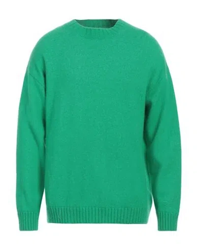 Laneus Man Sweater Green Size 44 Cashmere, Silk, Polyester In Green