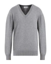 Laneus Man Sweater Grey Size 42 Merino Wool, Cashmere In Gray