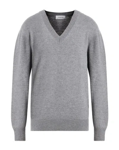Laneus Man Sweater Grey Size 42 Merino Wool, Cashmere In Gray