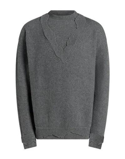 Laneus Man Sweater Grey Size 42 Wool, Polyamide In Gray