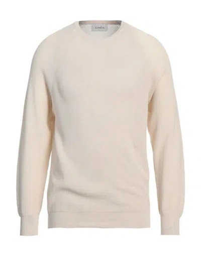 Laneus Man Sweater Ivory Size 38 Cotton In White