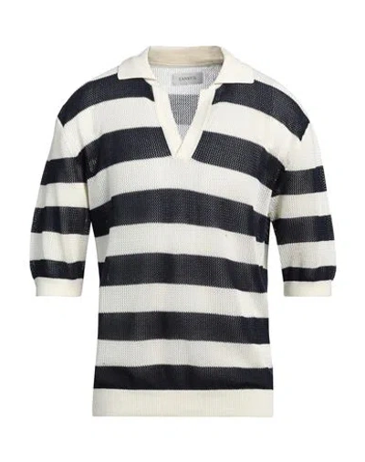 Laneus Man Sweater Ivory Size 42 Cotton In White