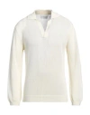 Laneus Man Sweater Ivory Size 36 Cotton In White