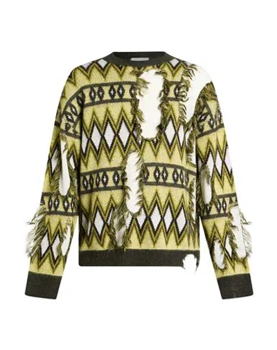 Laneus Man Sweater Lime Green Size 42 Wool, Mohair Wool, Polyamide, Acetate