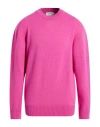 Laneus Man Sweater Magenta Size 40 Merino Wool, Cashmere In Purple