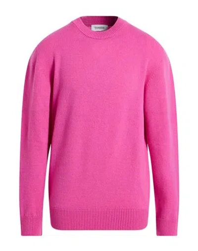 Laneus Man Sweater Magenta Size 40 Merino Wool, Cashmere In Purple