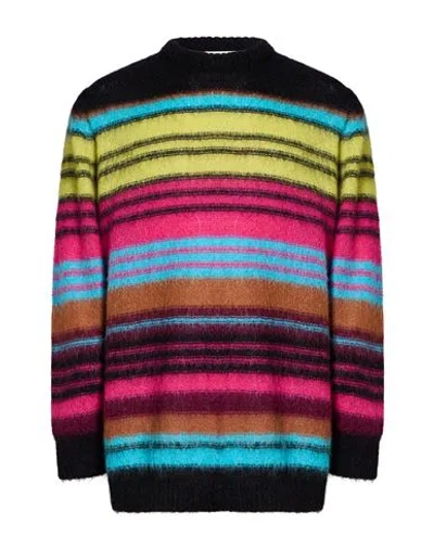 Laneus Man Sweater Magenta Size 42 Mohair Wool, Polyamide, Wool In Multi