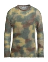 Laneus Man Sweater Military Green Size 40 Cotton