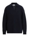 Laneus Relaxed Fit Polo Knitwear In Luxurious Wool-cashmere Blend In Black