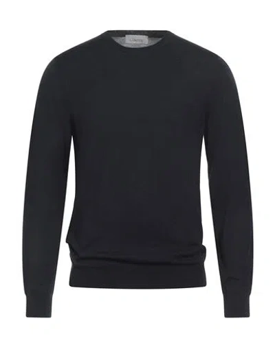 Laneus Man Sweater Navy Size 40 Virgin Wool, Silk, Cashmere In Blue