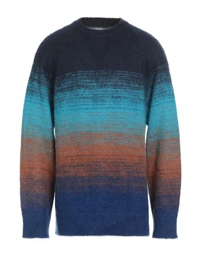 LANEUS LANEUS MAN SWEATER NAVY SIZE 42 POLYACRYLIC, MOHAIR WOOL, POLYAMIDE