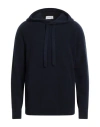 Laneus Man Sweater Navy Size 44 Cashmere, Silk, Polyester In Blue
