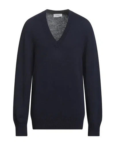 Laneus Man Sweater Navy Size 44 Merino Wool, Cashmere In Blue