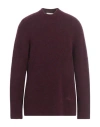 Laneus Man Sweater Plum Size 44 Baby Alpaca Wool, Polyamide, Virgin Wool In Burgundy