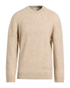Laneus Man Sweater Sand Size 44 Baby Alpaca Wool, Polyamide, Virgin Wool