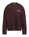 Laneus Man Sweatshirt Burgundy Size Xxl Cotton In Red