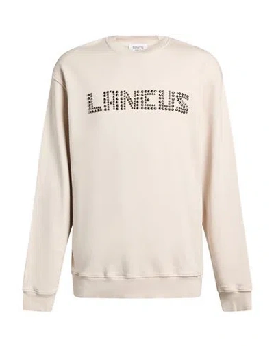 Laneus Man Sweatshirt Cream Size L Cotton In White