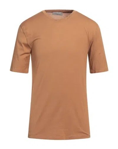 Laneus Man T-shirt Brown Size M Cotton