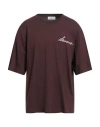 Laneus Man T-shirt Chocolate Brown Size L Cotton
