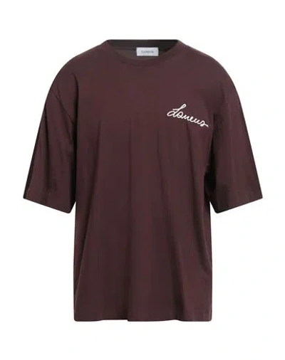 Laneus Man T-shirt Chocolate Brown Size L Cotton