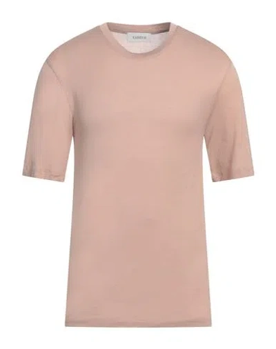 Laneus Man T-shirt Light Brown Size 38 Cotton In Sand