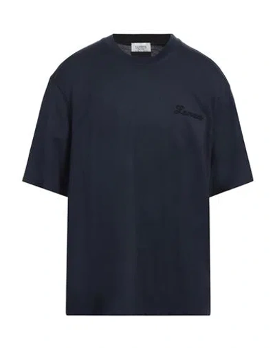 Laneus Man T-shirt Navy Size L Cotton In Blue