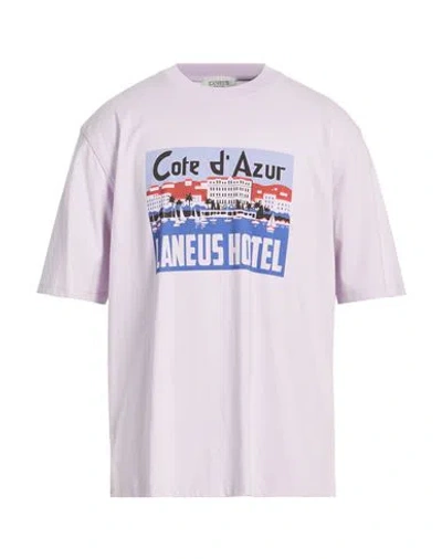 Laneus Man T-shirt Lilac Size Xxl Cotton In Purple
