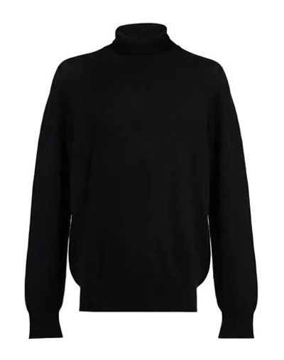 Laneus Man Turtleneck Black Size 36 Merino Wool, Cashmere