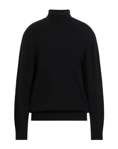 Laneus Man Turtleneck Black Size 42 Merino Wool, Cashmere