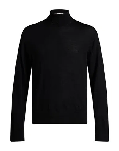Laneus Man Turtleneck Black Size 44 Merino Wool, Cashmere
