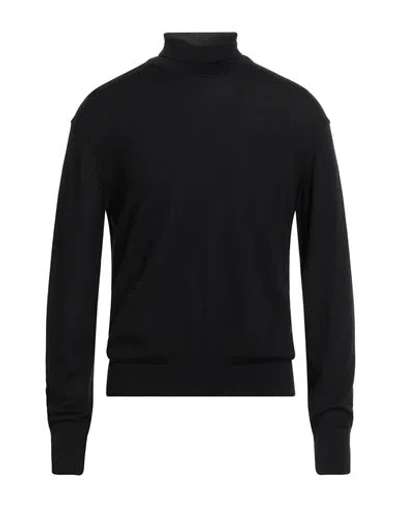 Laneus Man Turtleneck Black Size 44 Virgin Wool, Cashmere