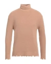 Laneus Man Turtleneck Camel Size 36 Wool In Neutral