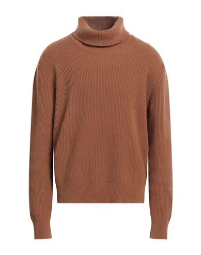 Laneus Man Turtleneck Camel Size 40 Wool, Cashmere In Beige