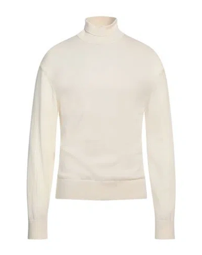 Laneus Man Turtleneck Cream Size 44 Virgin Wool, Cashmere In Neutral