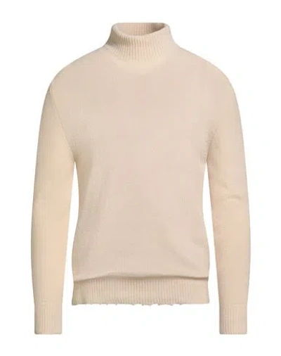 Laneus Man Turtleneck Cream Size 44 Virgin Wool In Neutral