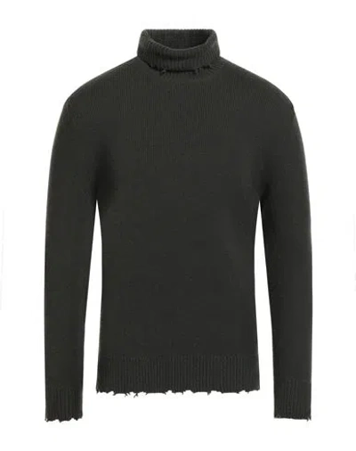 Laneus Man Turtleneck Dark Green Size 36 Virgin Wool