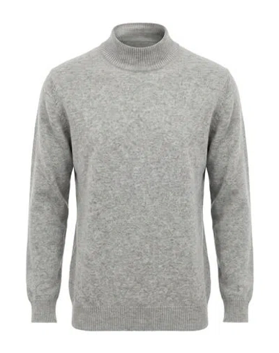 Laneus Man Turtleneck Grey Size 40 Cashmere, Silk, Polyester