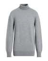 Laneus Man Turtleneck Grey Size 44 Merino Wool, Cashmere In Gray