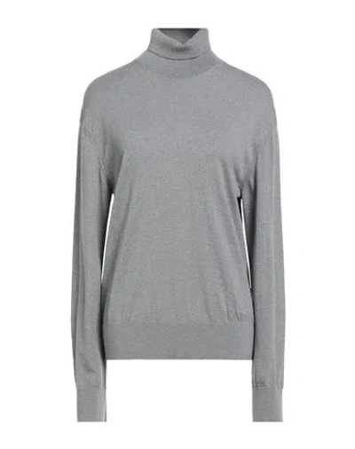 Laneus Man Turtleneck Grey Size 44 Virgin Wool, Cashmere In Gold
