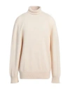 Laneus Man Turtleneck Ivory Size 46 Merino Wool, Cashmere In Neutral